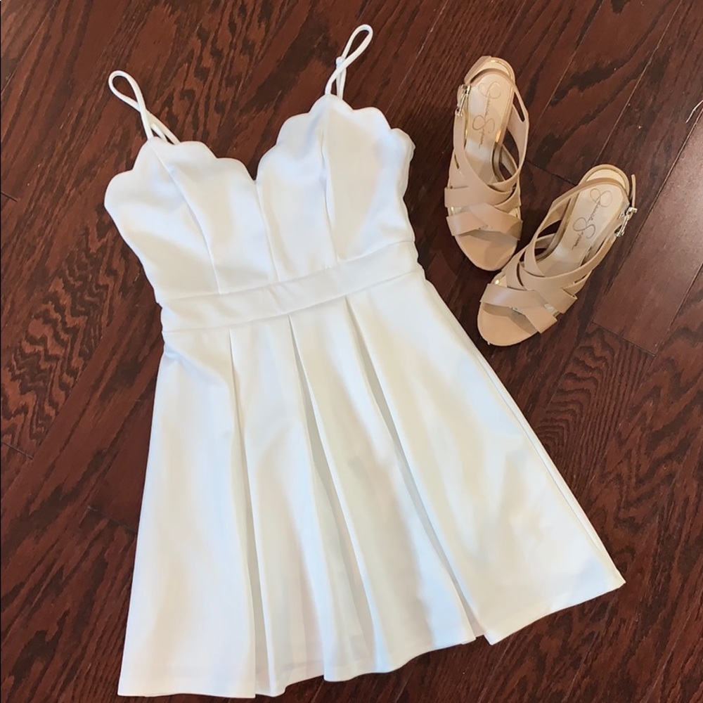 B Darlin Scallop Stretch Dress